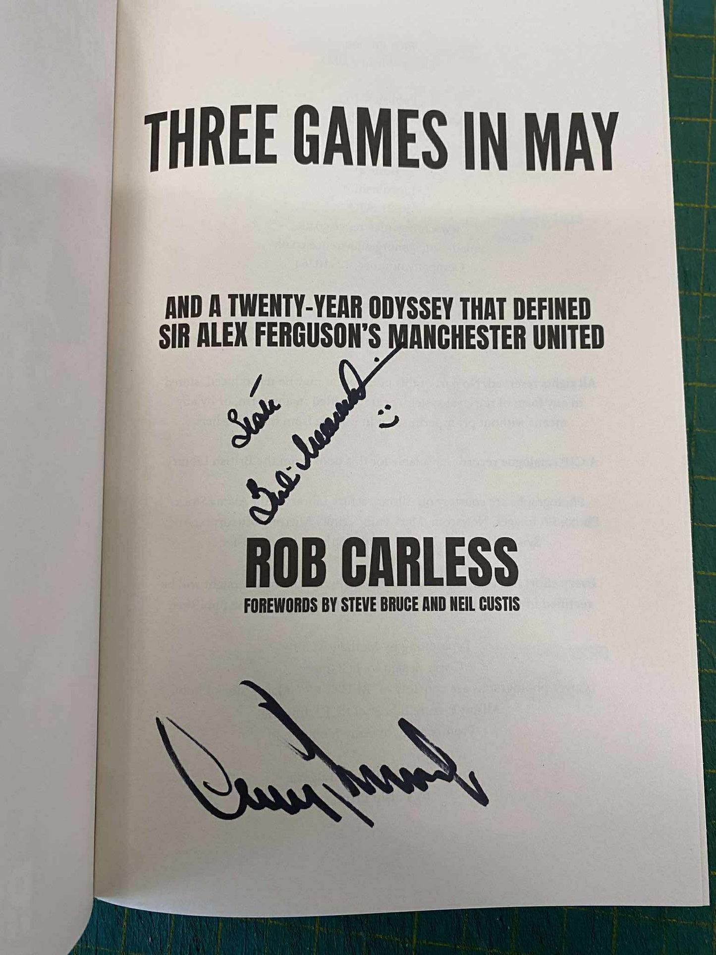 Manchester United Three Games in May personally signed by Gary Pallister and Brian McClair