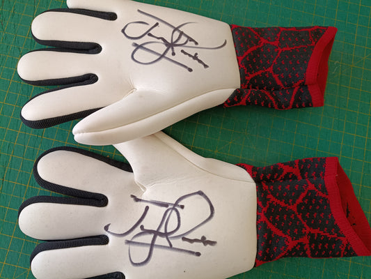 Aston Villa Jimmy Rimmer personally signed goal keeper gloves