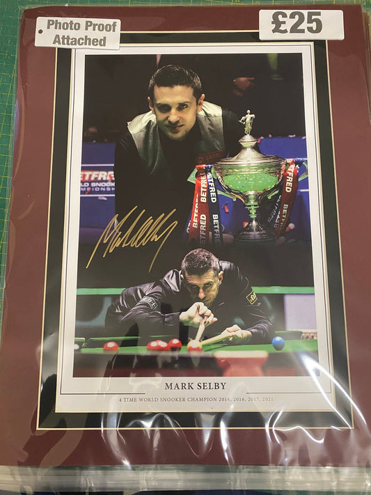 Snooker Mark Selby personally signed limited edition montage