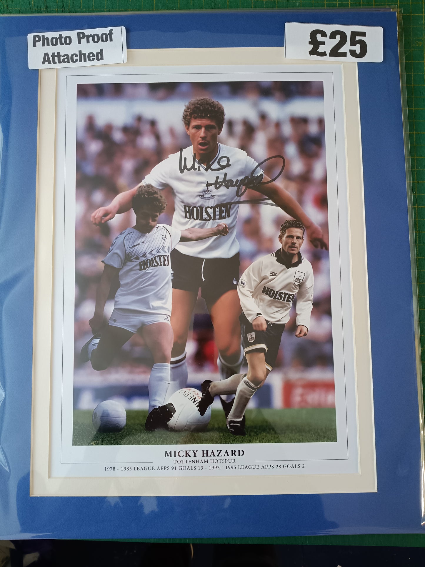 Tottenham Hotspur Micky Hazard personally signed montage