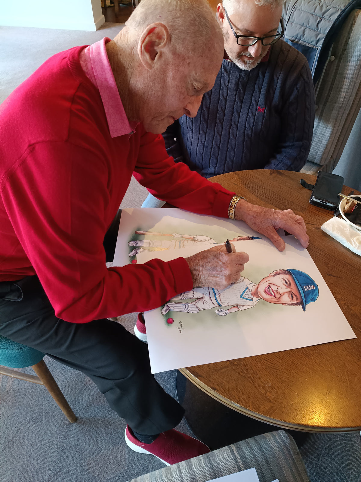 Cricket Geoffrey Boycott personally signed Caricature
