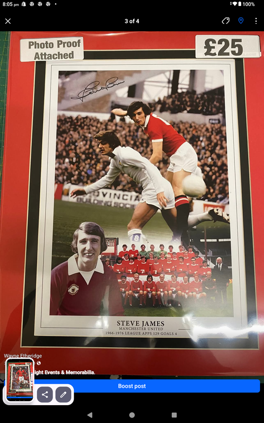 Manchester United Steve James personally signed montage