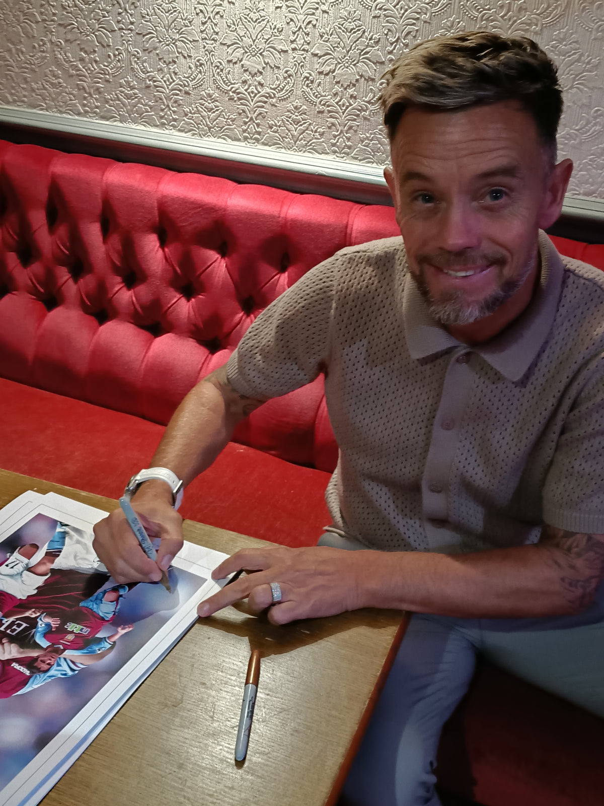 Aston Villa Lee Hendrie personally signed montage
