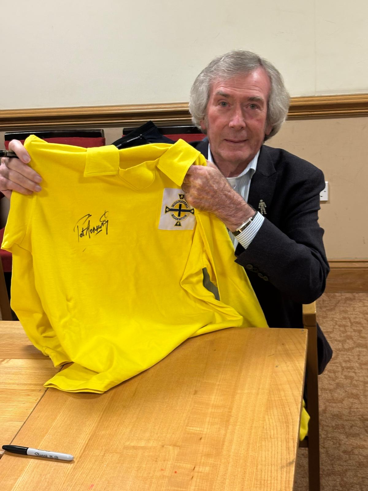 Northern Ireland Pat Jennings personally signed shirt