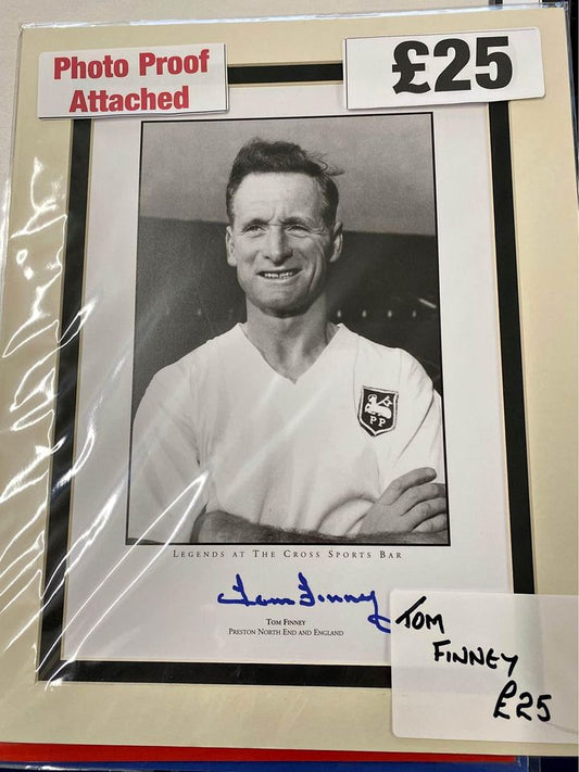 Preston North End Legend Sir Tom Finney personally signed limited edition print
