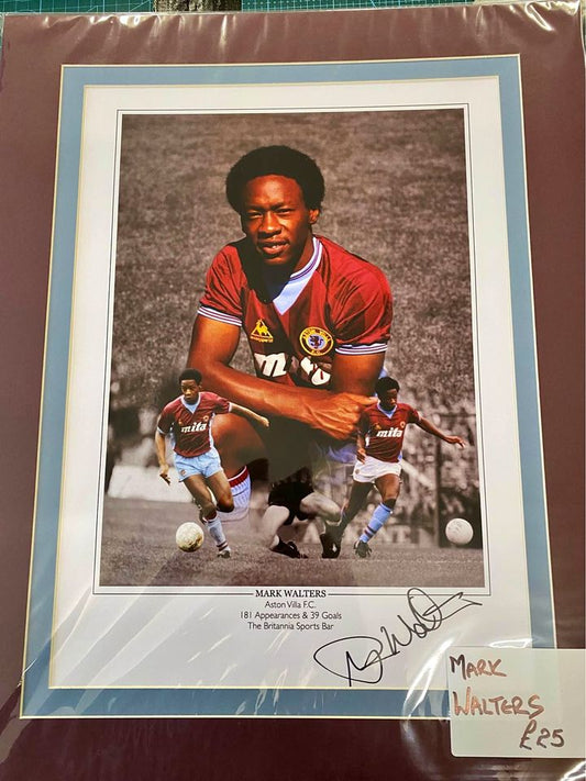 Aston Villa legend Mark Walters personally signed limited edition print