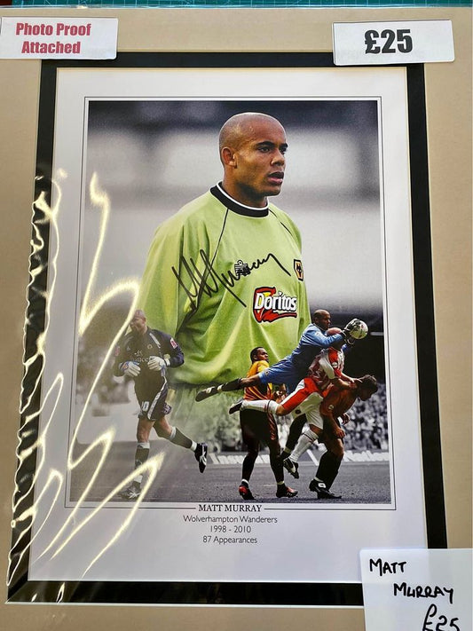 Wolverhampton Wanderers legend Matt Murray personally signed limited edition print