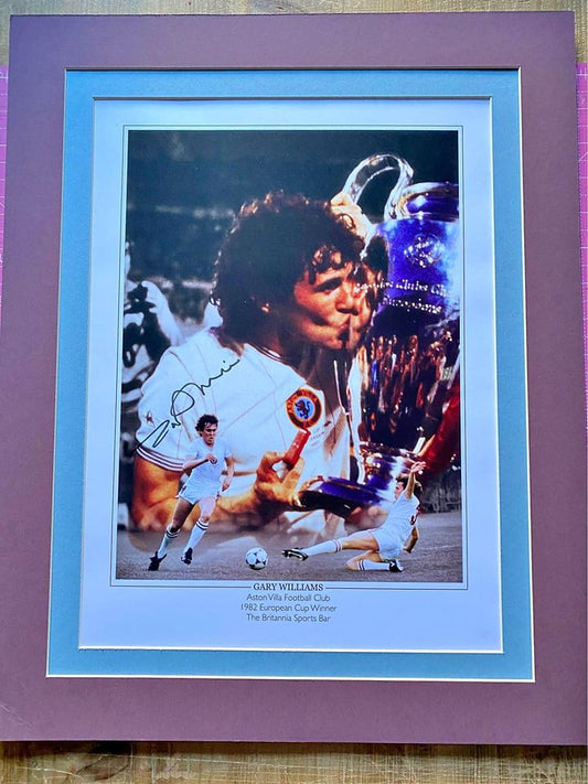Aston Villa 1982 European Cup winner Gary Williams personally signed