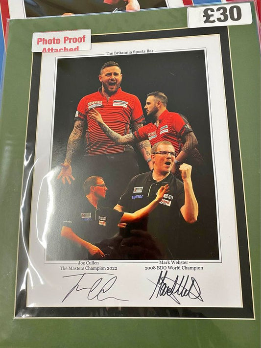 Darts Joe Cullen & Mark Webster personally signed limited edition print