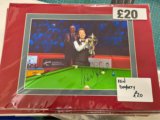 Snooker Ken Doherty personally signed photograph