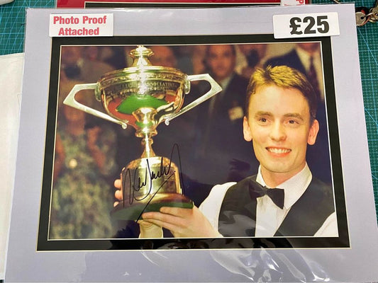 Snooker legend Ken Doherty personally signed photograph