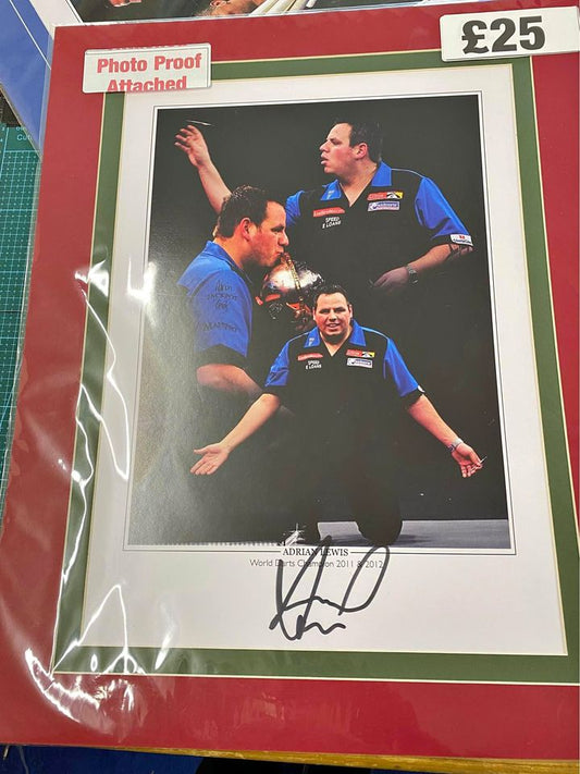 Darts Adrian Lewis personally signed limited edition print