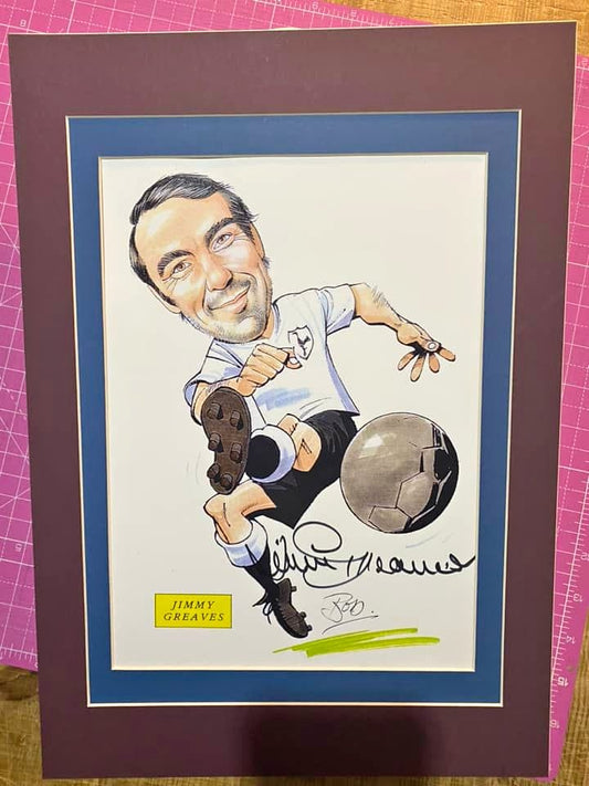 Tottenham Hotspur Jimmy Greaves personally signed caricature