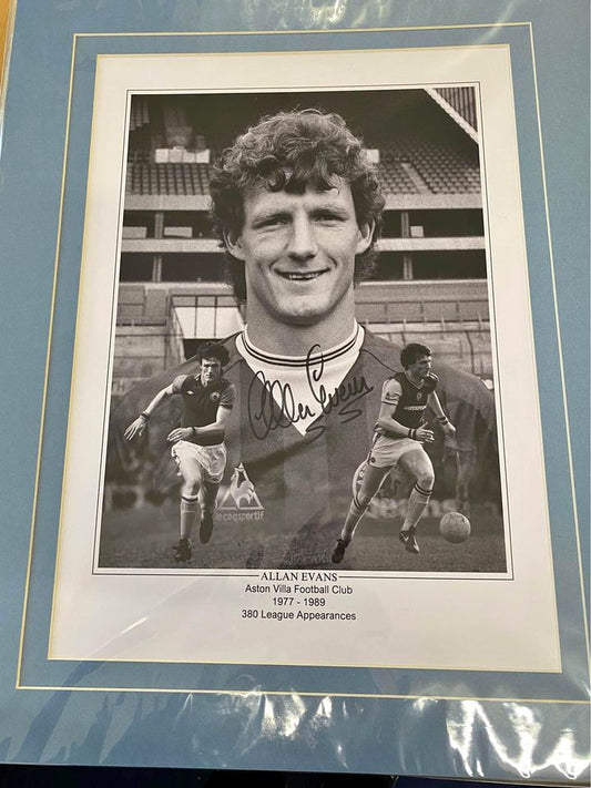Aston Villa legend Allan Evans personally signed limited edition print