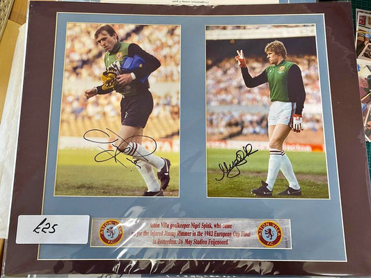Aston Villa 1982 European Cup Winners Jimmy Rimmer & Nigel Spink personally signed