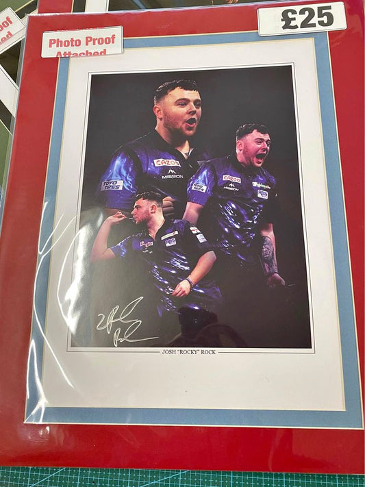 Darts Josh Rock personally signed limited edition print