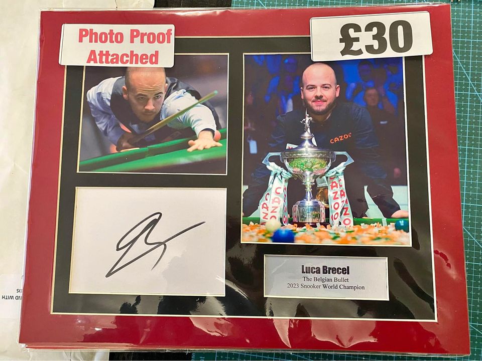 Snooker Luca Brecel personally signed display