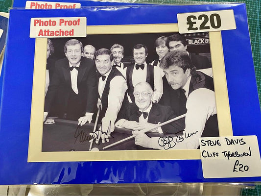 Snooker Legends Steve Davis & Cliff Thorburn personally signed photograph
