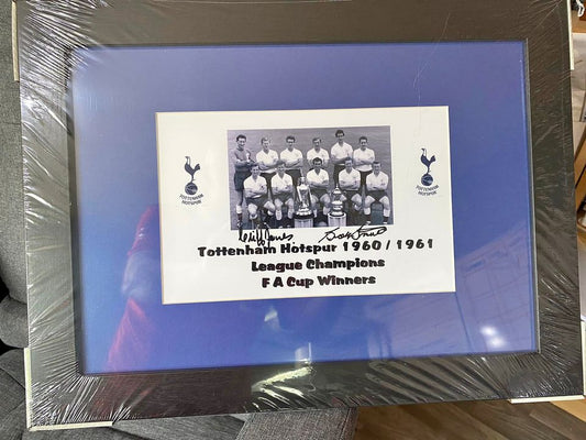 Tottenham Hotspur 1960/61 personally signed Double Winning Cliff Jones & Bobby Smith.