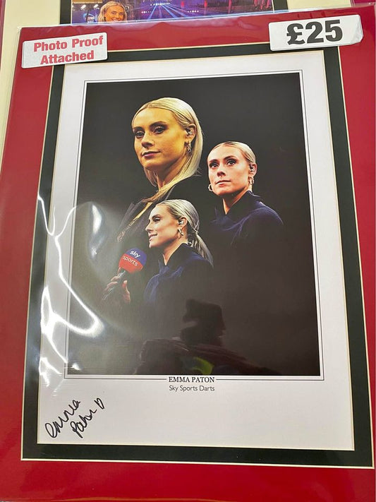 Darts Skysports presenter Emma Paton personally signed limited edition print