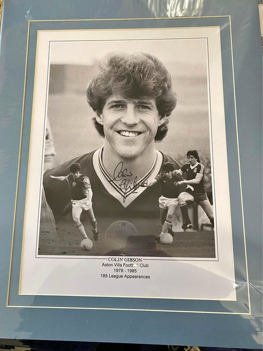 Aston Villa legend Colin Gibson personally signed limited edition print