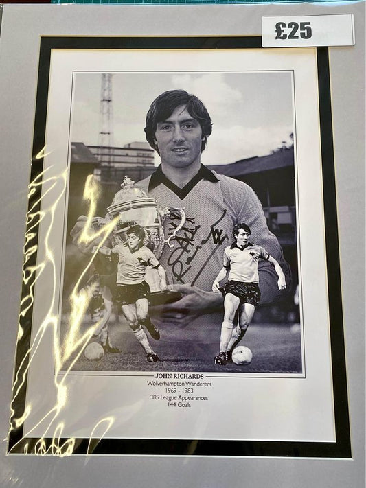 Wolverhampton Wanderers legend John Richards personally signed limited edition print