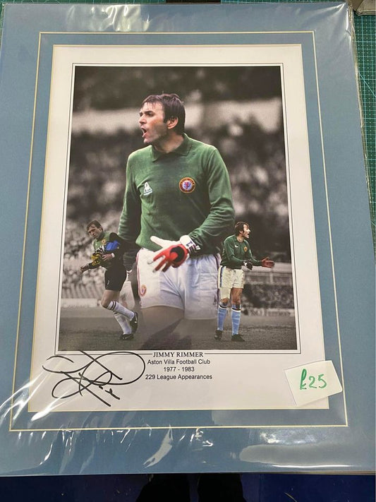 Aston Villa legend Jimmy Rimmer personally signed limited edition print